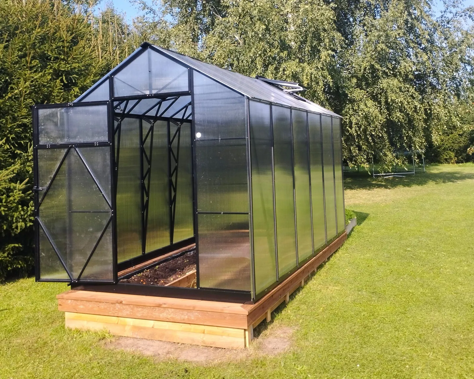 Växthus EcoSlider Lux 2,0 - 8,2 m² - svart stål - miniatyr 5