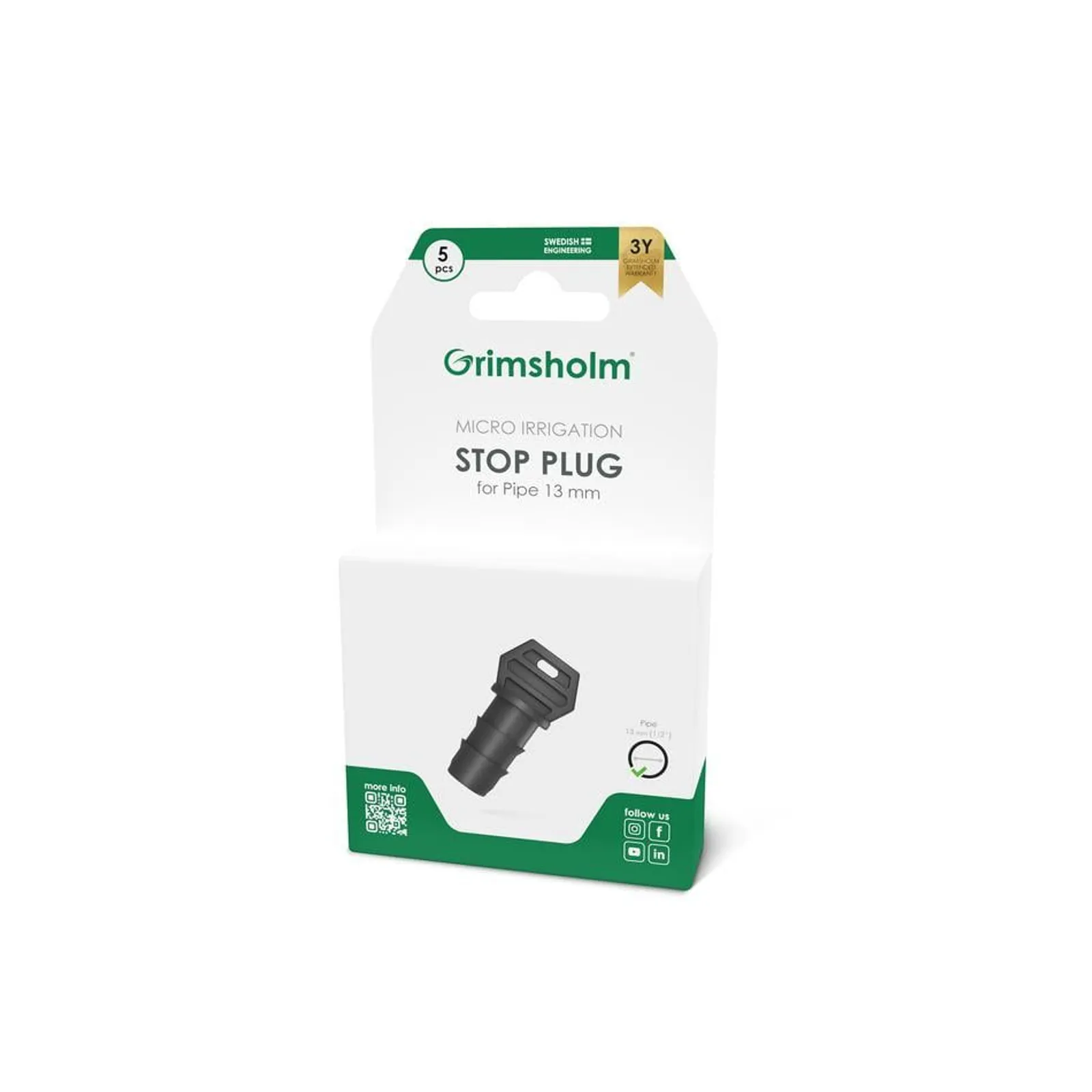 Stopp plugg Grimsholm 13 mm 5st