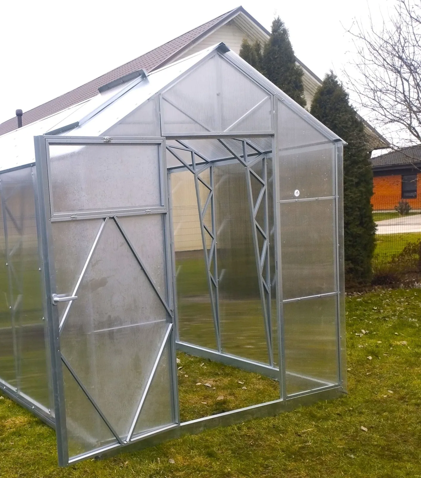 Växthus EcoSlider House 2,0 - 20,94 m² - galvaniserat stål - miniatyr 2