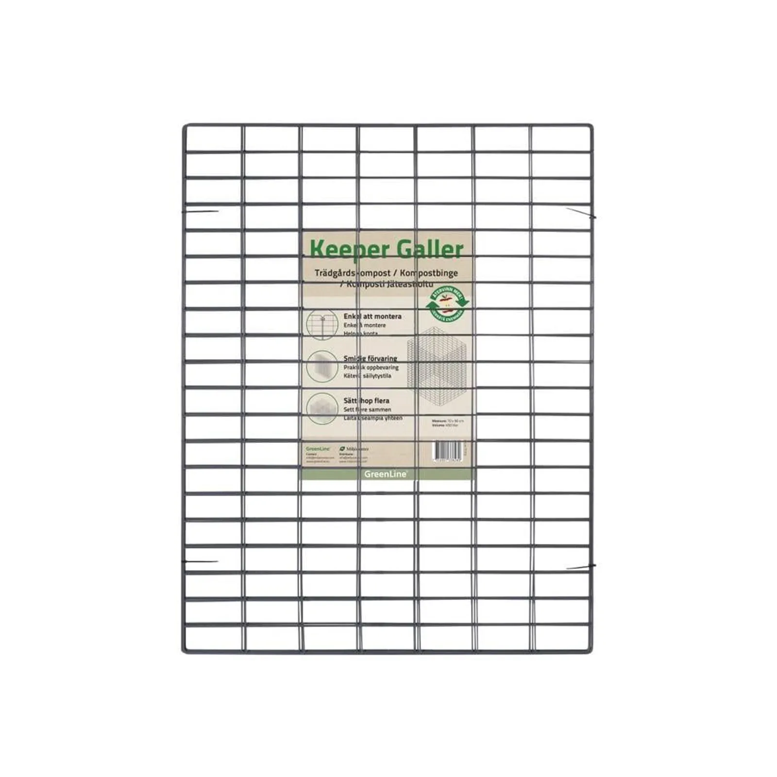 Trädgårdskompost Keeper galler 4-Sidor, 70X70X90 Cm Antracit 10P