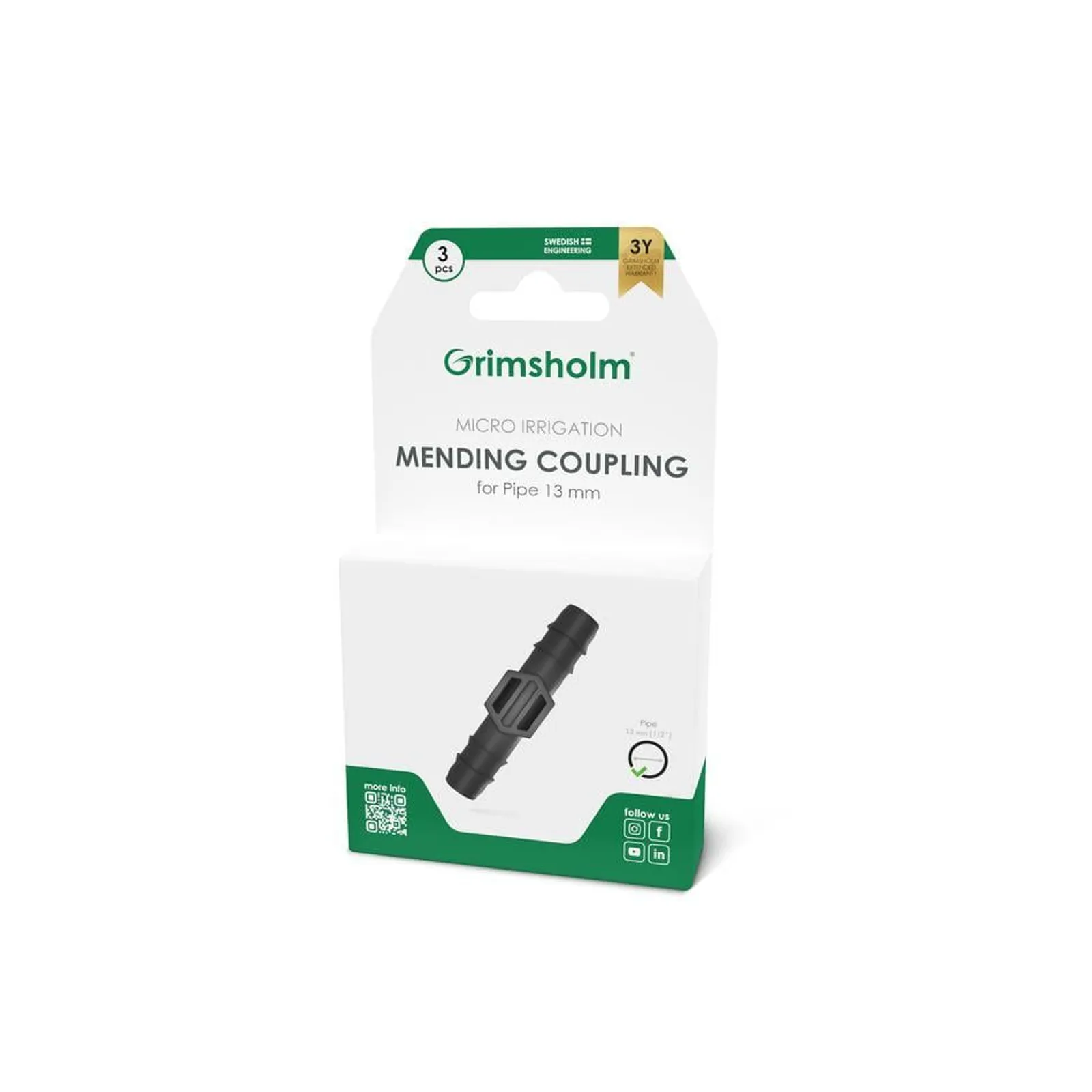Skarvkoppling Grimsholm 13 mm 3st
