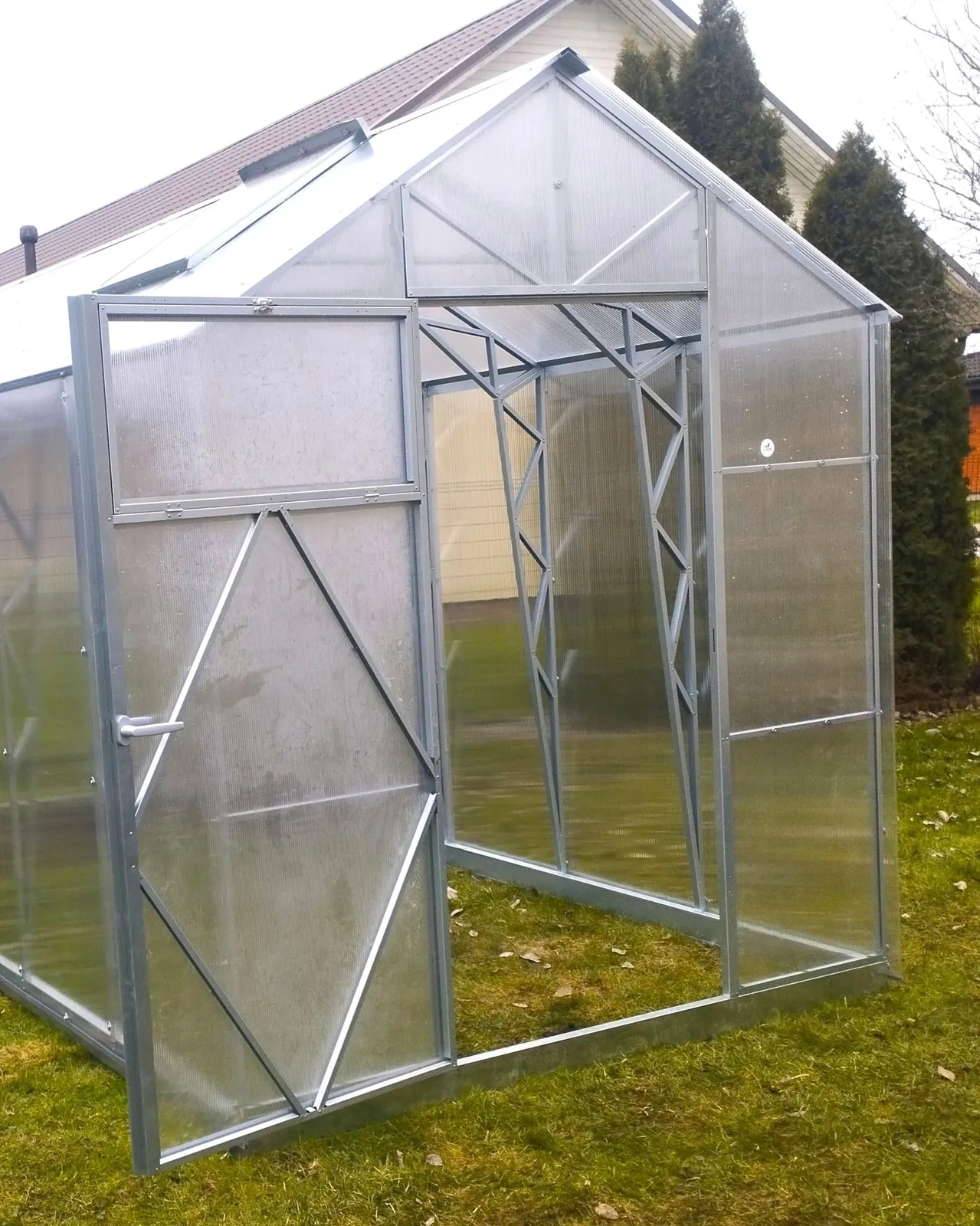 Växthus EcoSlider House 2,0 - 25,16 m² - galvaniserat stål - miniatyr 2