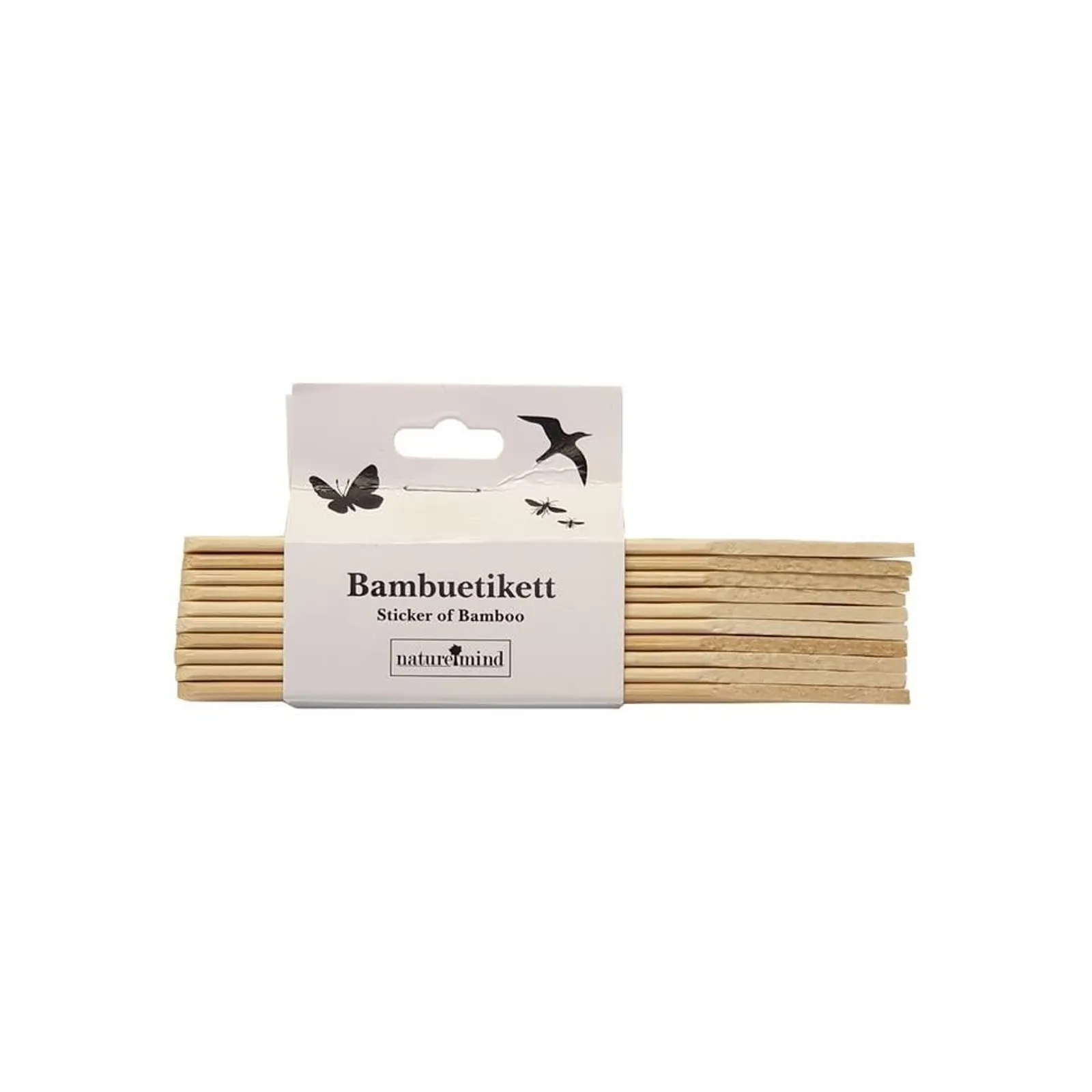 Bambuetikett Naturemind Rak 10st 12 cm — närbild