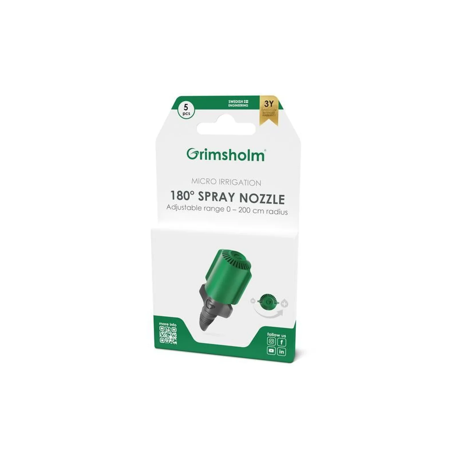 Spraymunstycke Grimsholm Reglerbart 13 mm 4,6 mm 5st — detalj