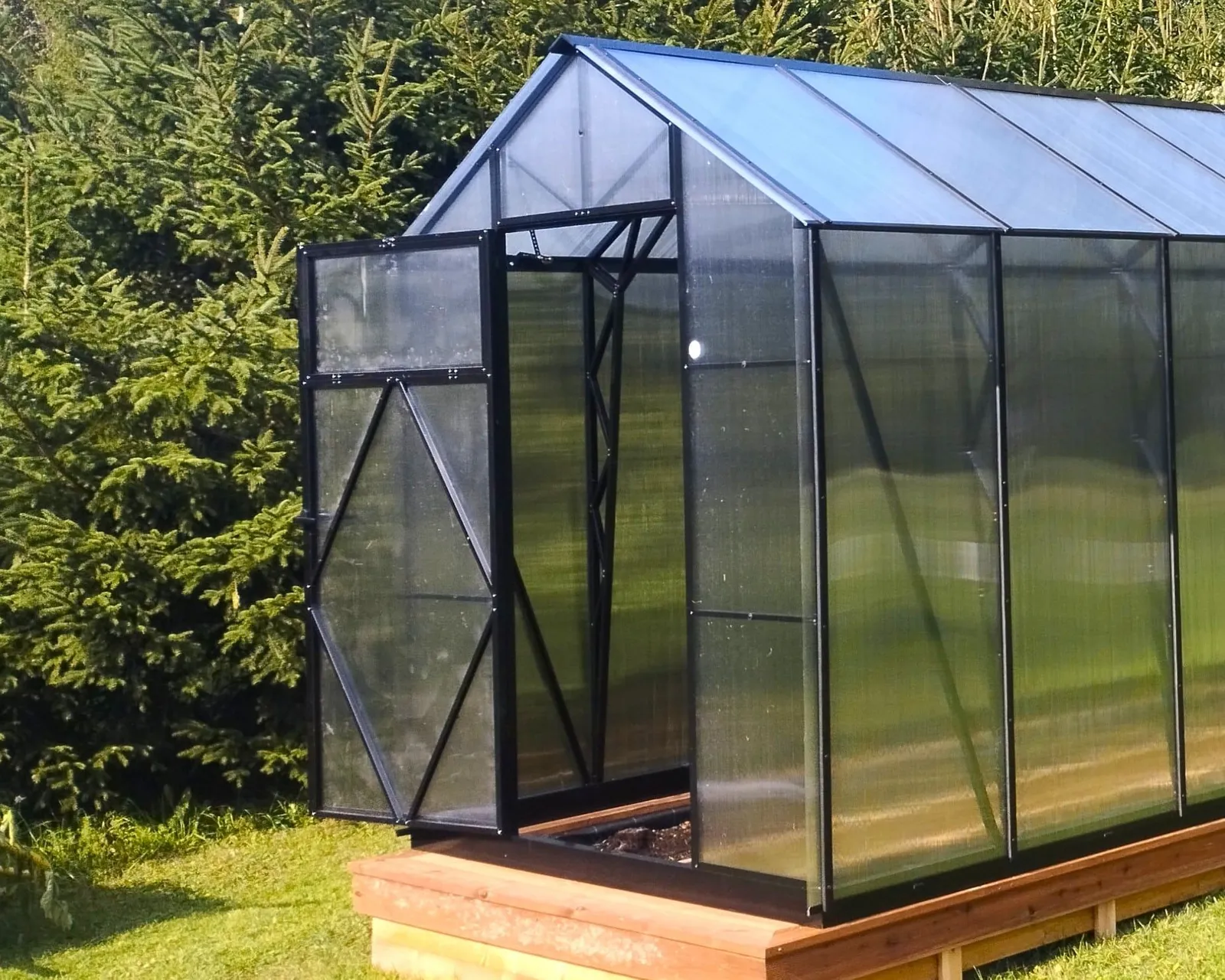 Växthus EcoSlider Lux 2,0 - 16,6 m² - svart stål - miniatyr 11