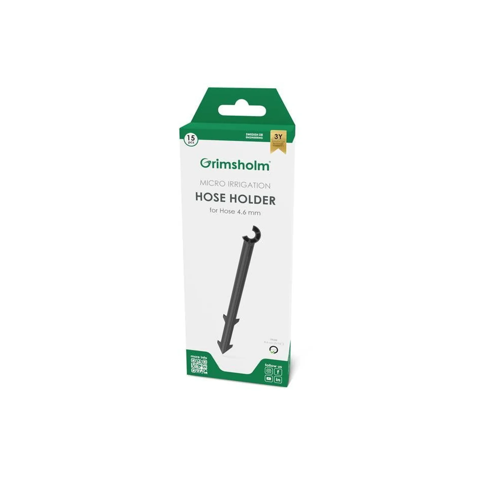 Slanghållare Grimsholm 4,6 mm 15st