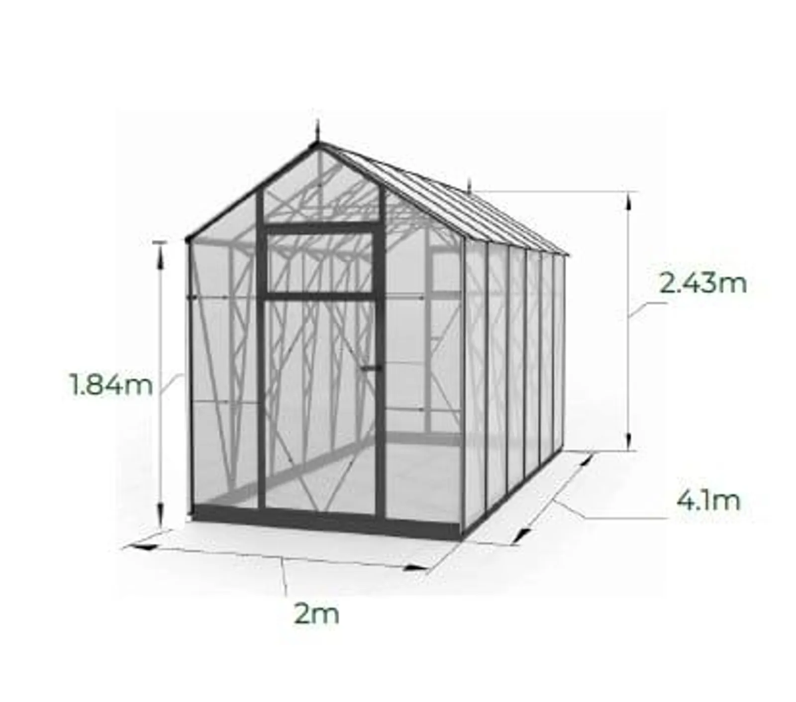 Växthus EcoSlider Lux 2,0 - 8,2 m² - svart stål - miniatyr 3