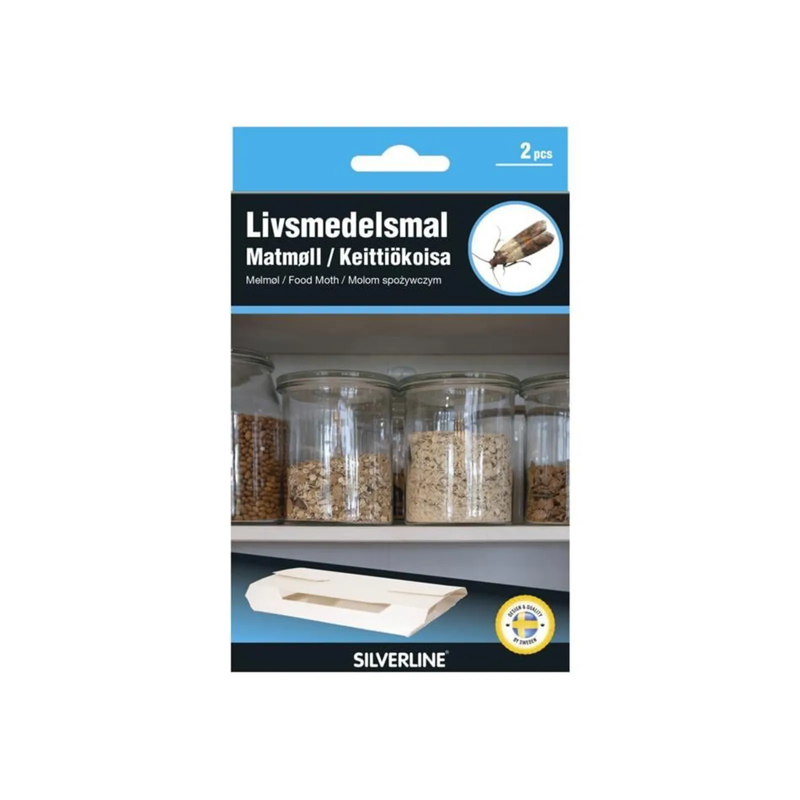 Livsmedelsmalfälla Silverline 2-Pack
