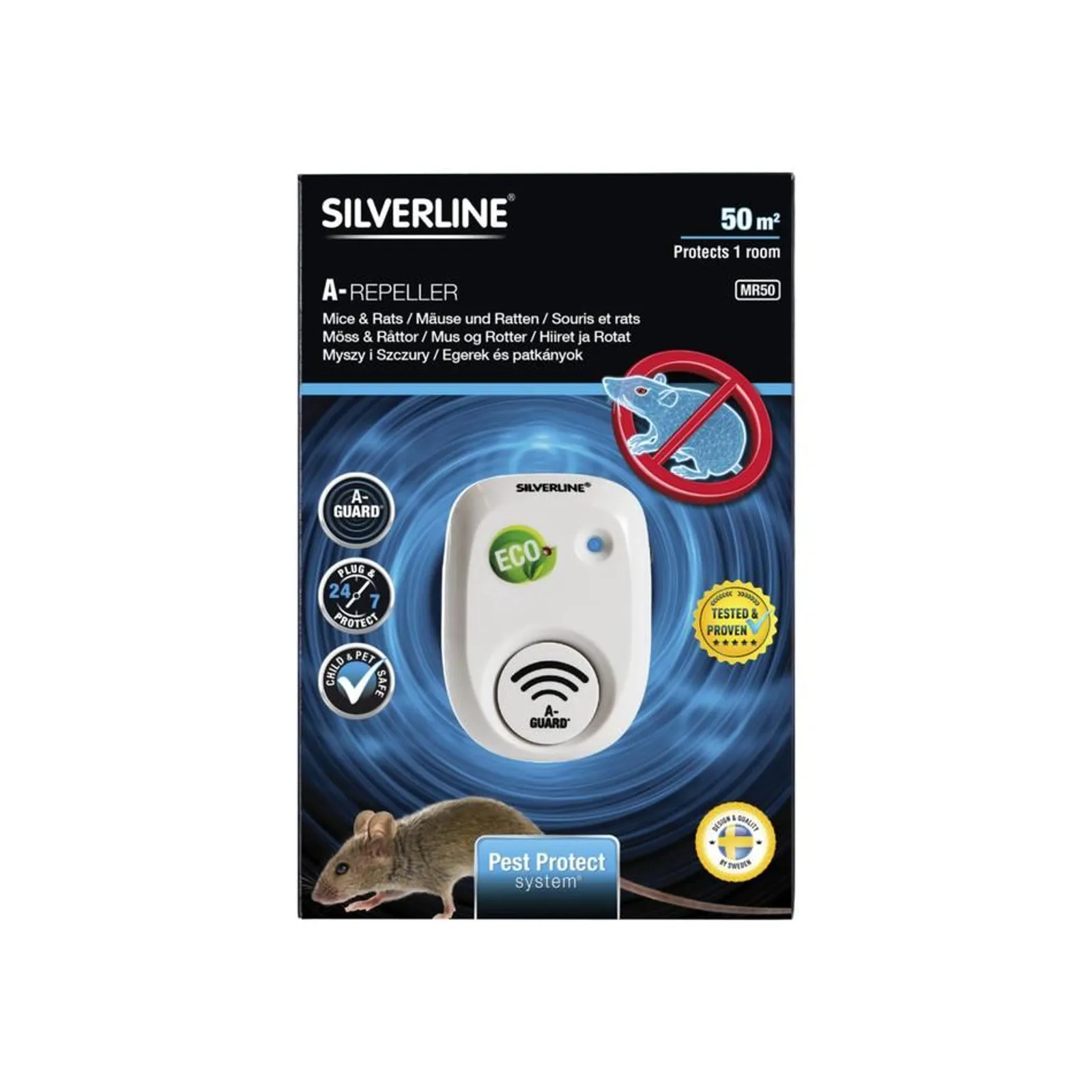Avskräckare Silverline MR50 Mus & Råtta — närbild