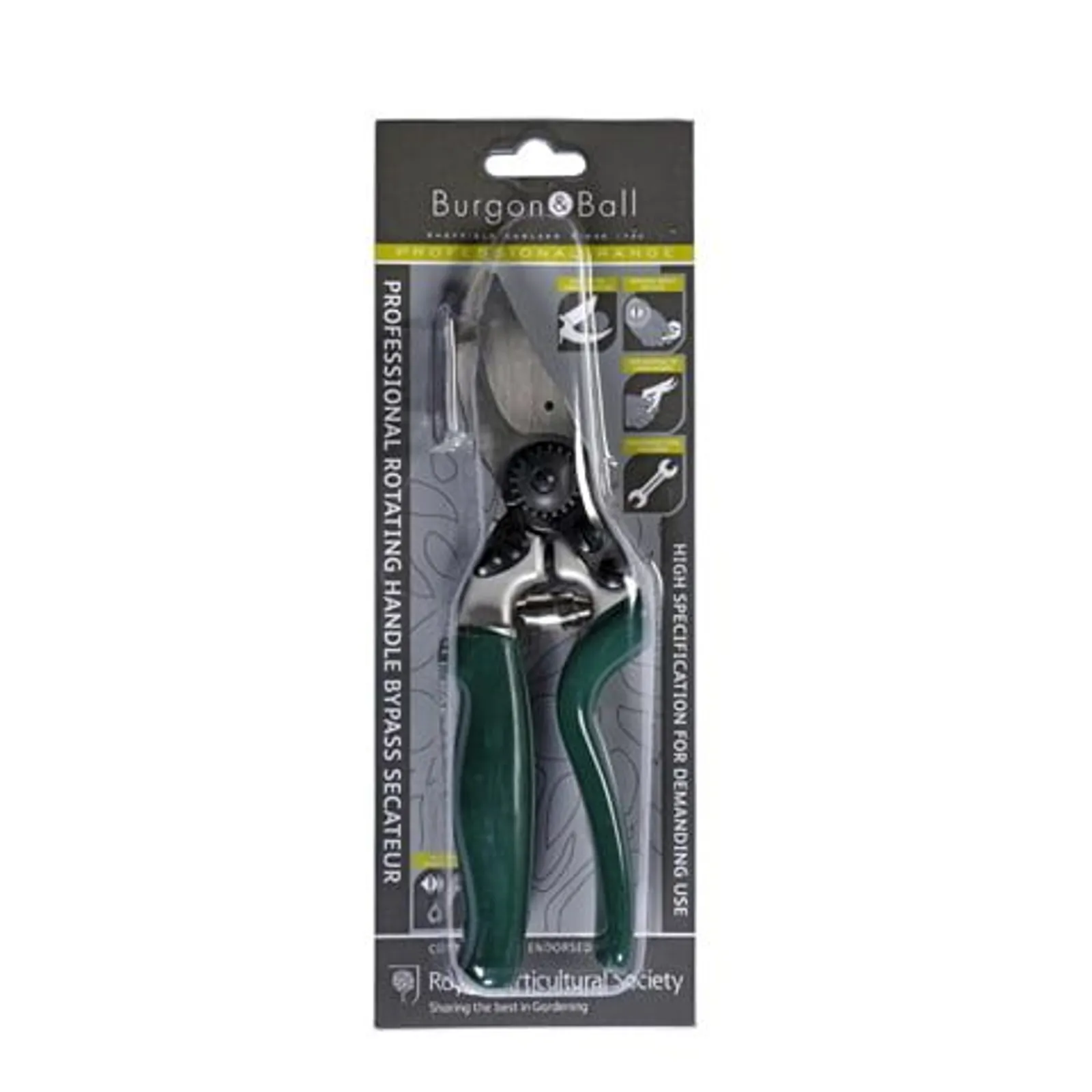 Sekatör Burgon & Ball Professionell med Rullhandtag 21 cm — närbild