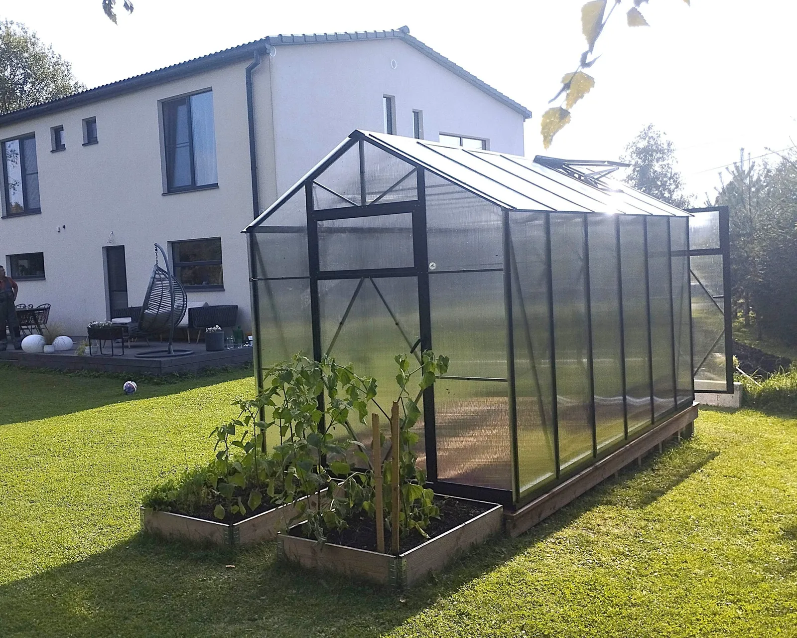 Växthus EcoSlider Lux 2,0 - 8,2 m² - svart stål - miniatyr 7