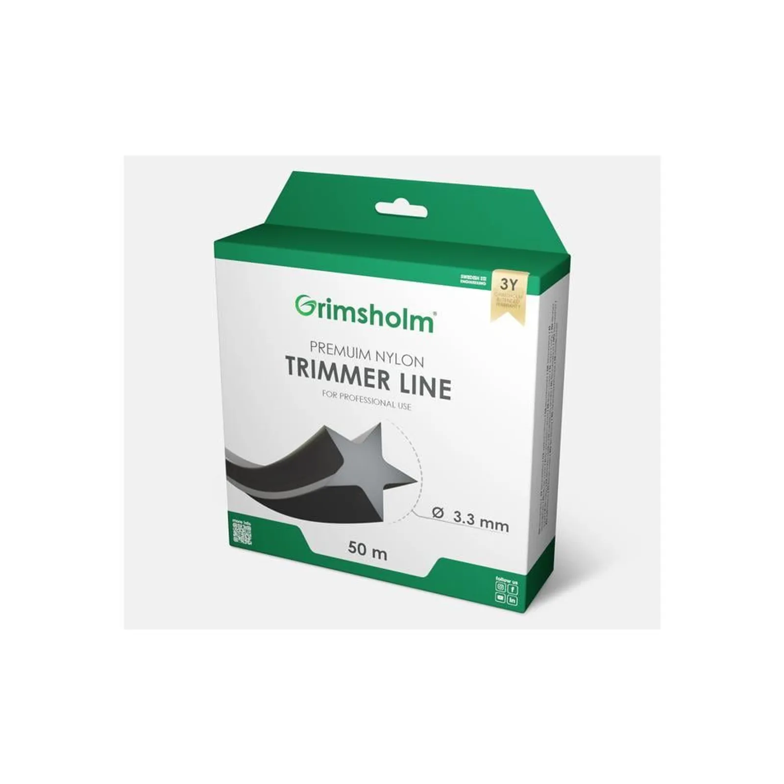 Trimmertråd 3,3mm / stjärna / 50m
