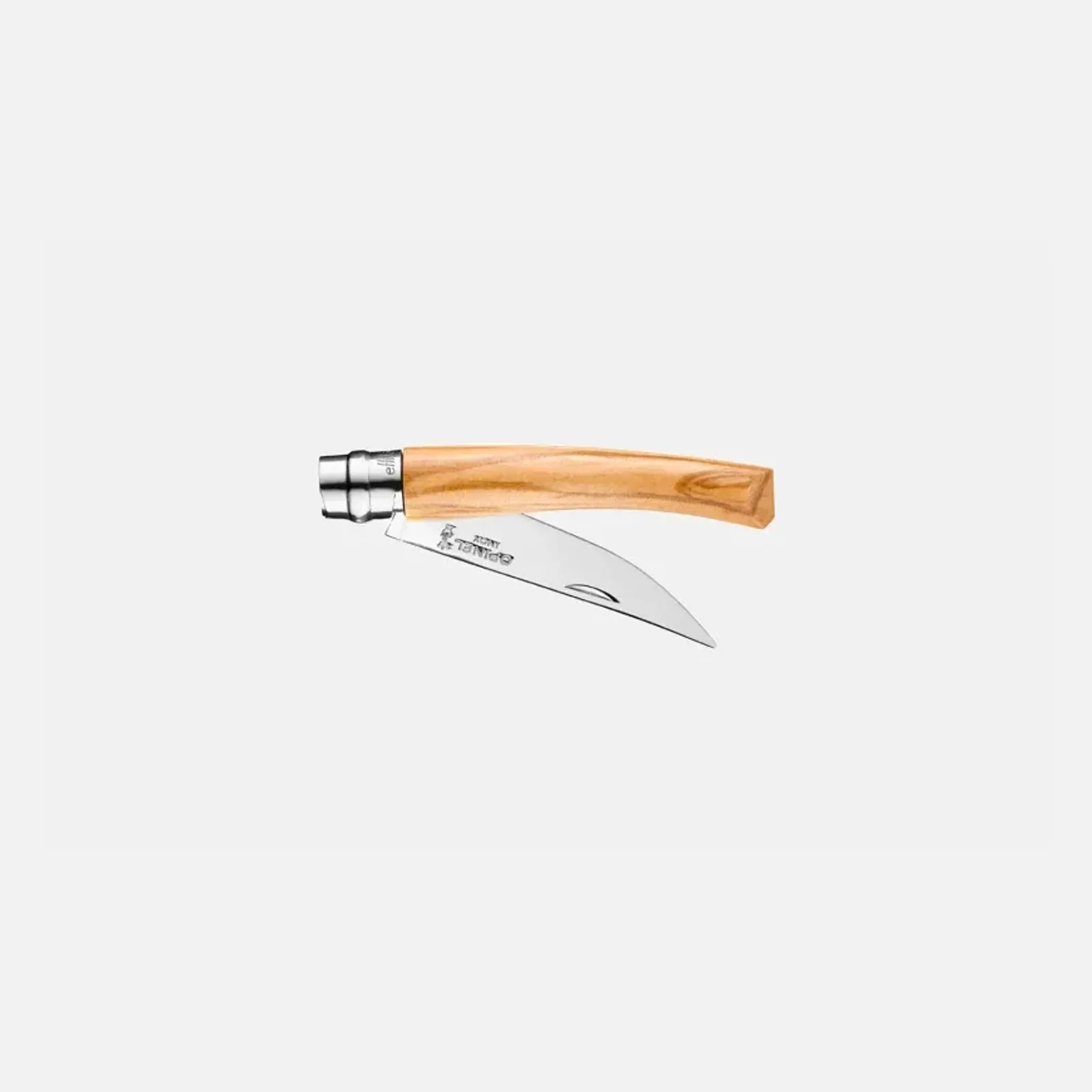 Opinel N08 Inox kniv med olivträ handtag och rostfritt stål blad - elegant design och hantverk