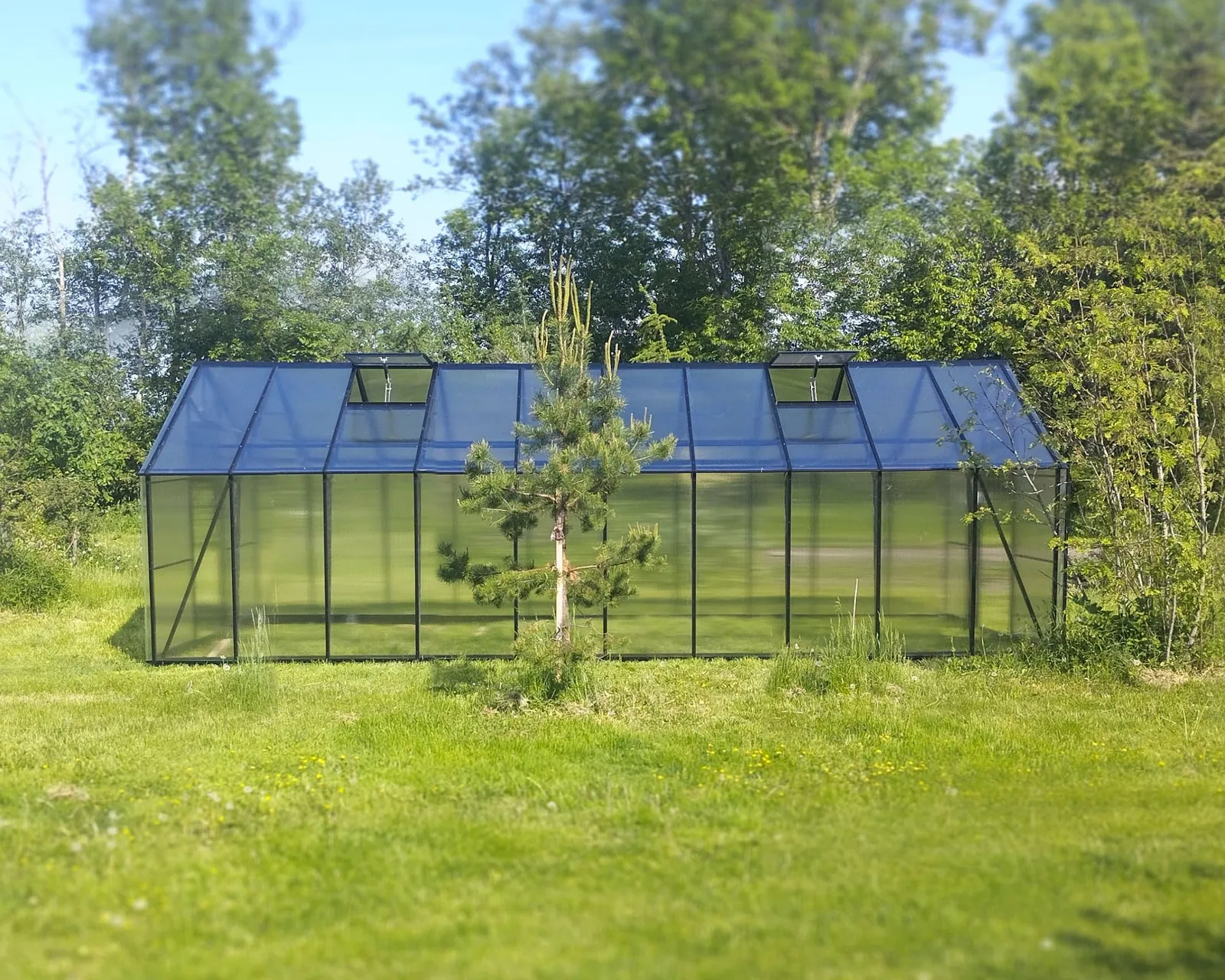 Växthus EcoSlider Lux 2,0 - 13,8 m² - svart stål - miniatyr 8