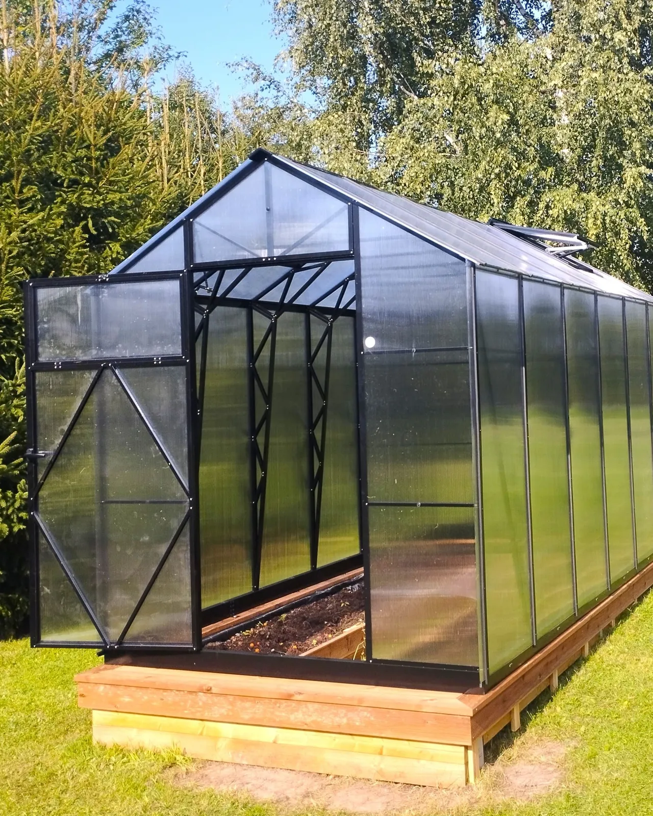 Växthus EcoSlider Lux 2,0 - 16,6 m² - svart stål - miniatyr 10