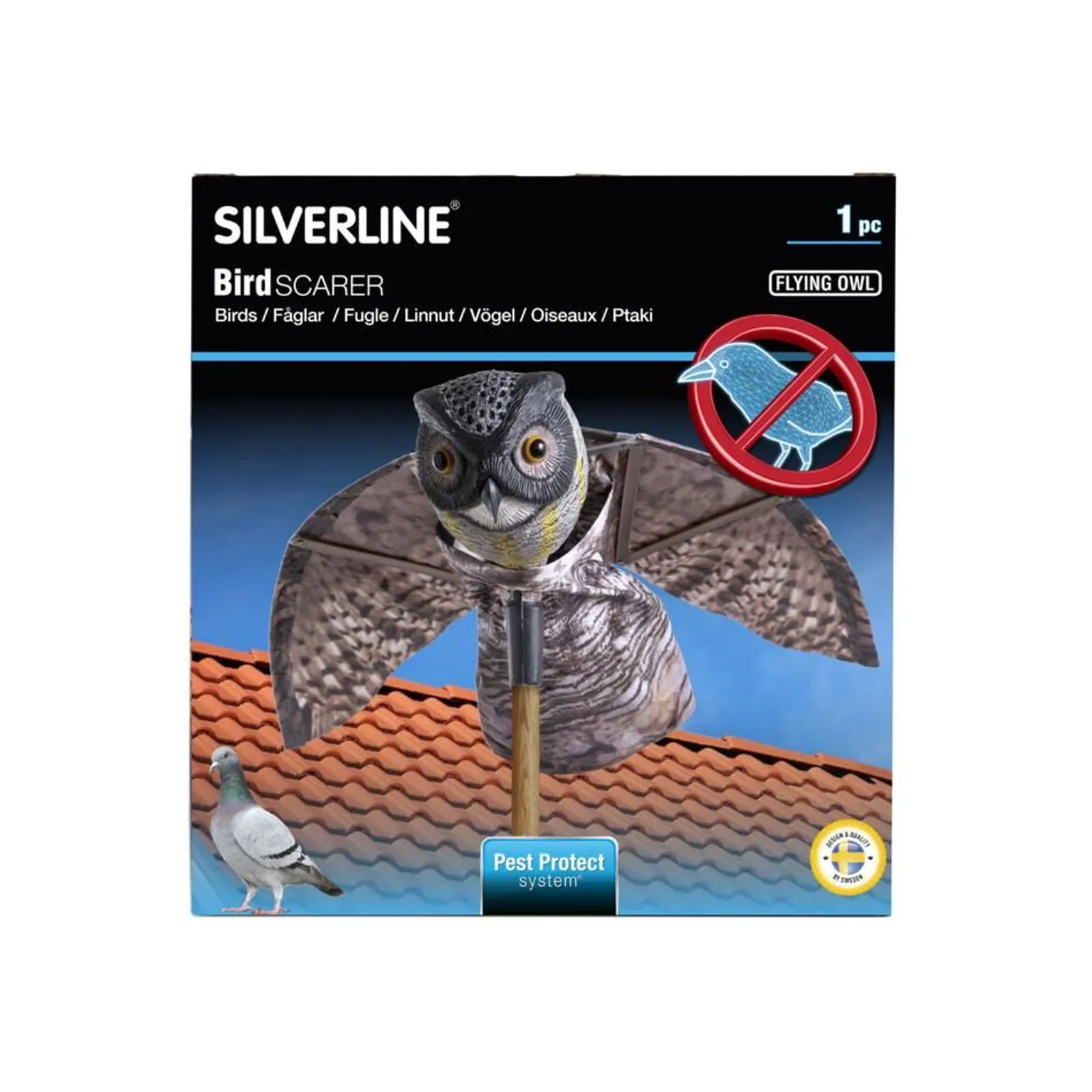 Fågelskrämma Silverline Flying Owl Uggla — detalj 2