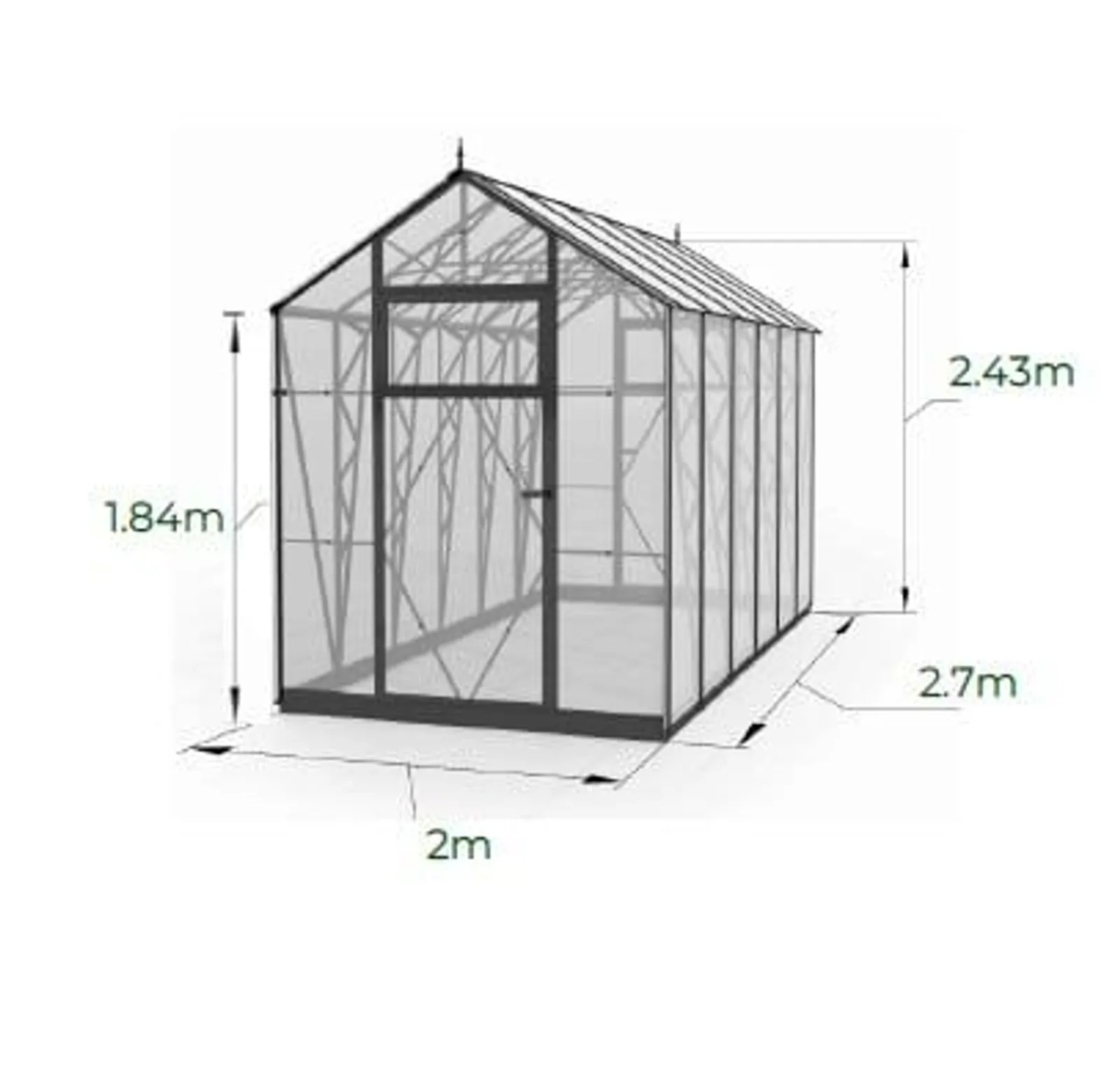 Växthus EcoSlider Lux 2,0 - 5,4 m² - svart stål - miniatyr 3