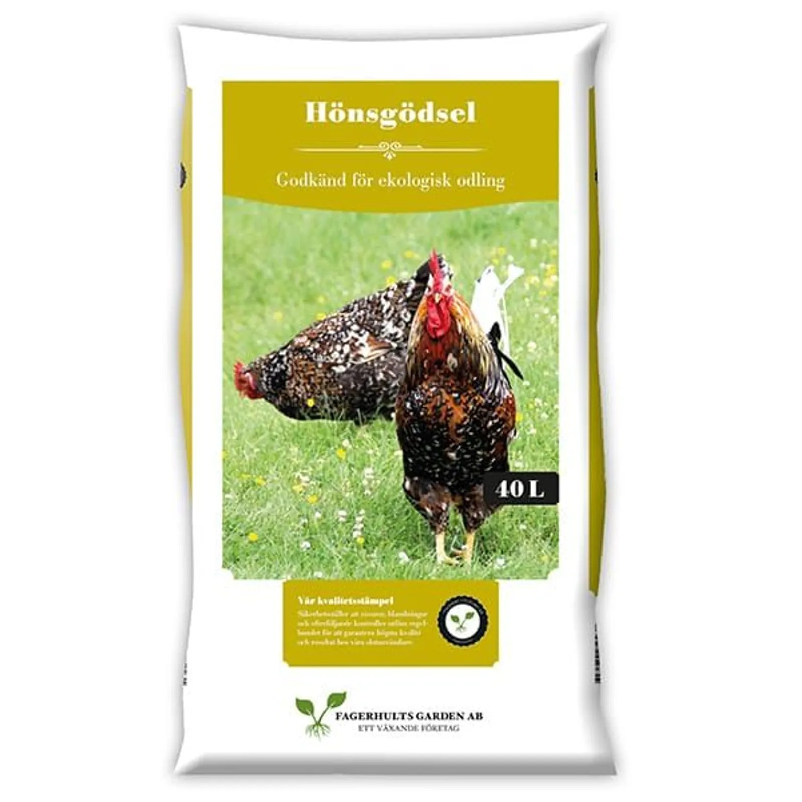 Hönsgödsel Fagerhults, Halvpall 15l (36st)