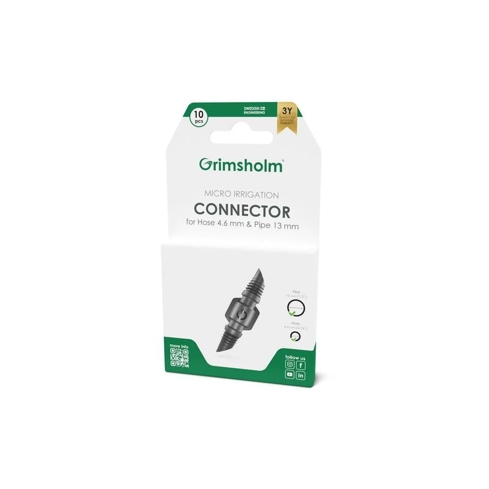 Skarvkoppling Grimsholm 4,6 mm 10st