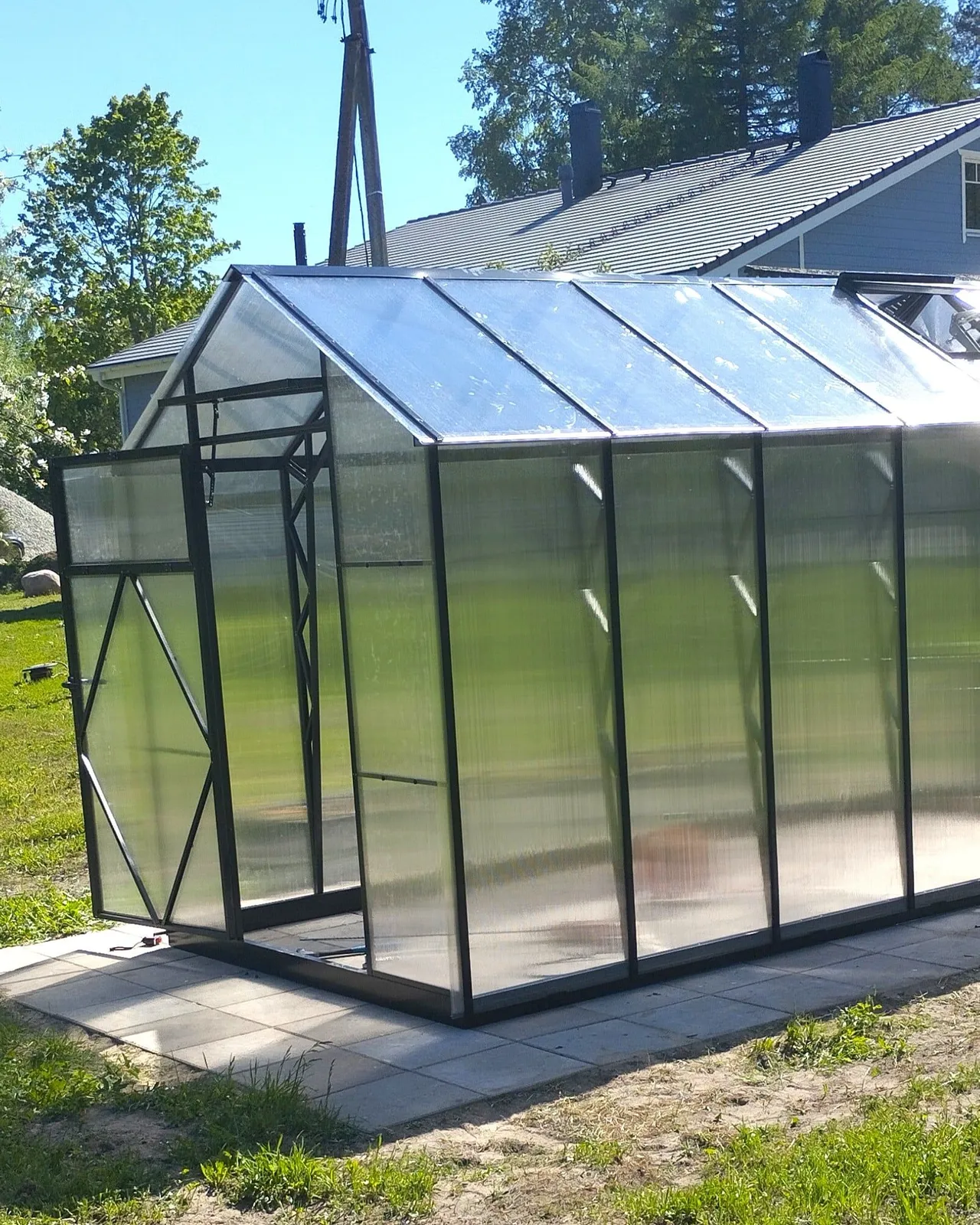 Växthus EcoSlider Lux 2,0 - 16,6 m² - svart stål - miniatyr 4