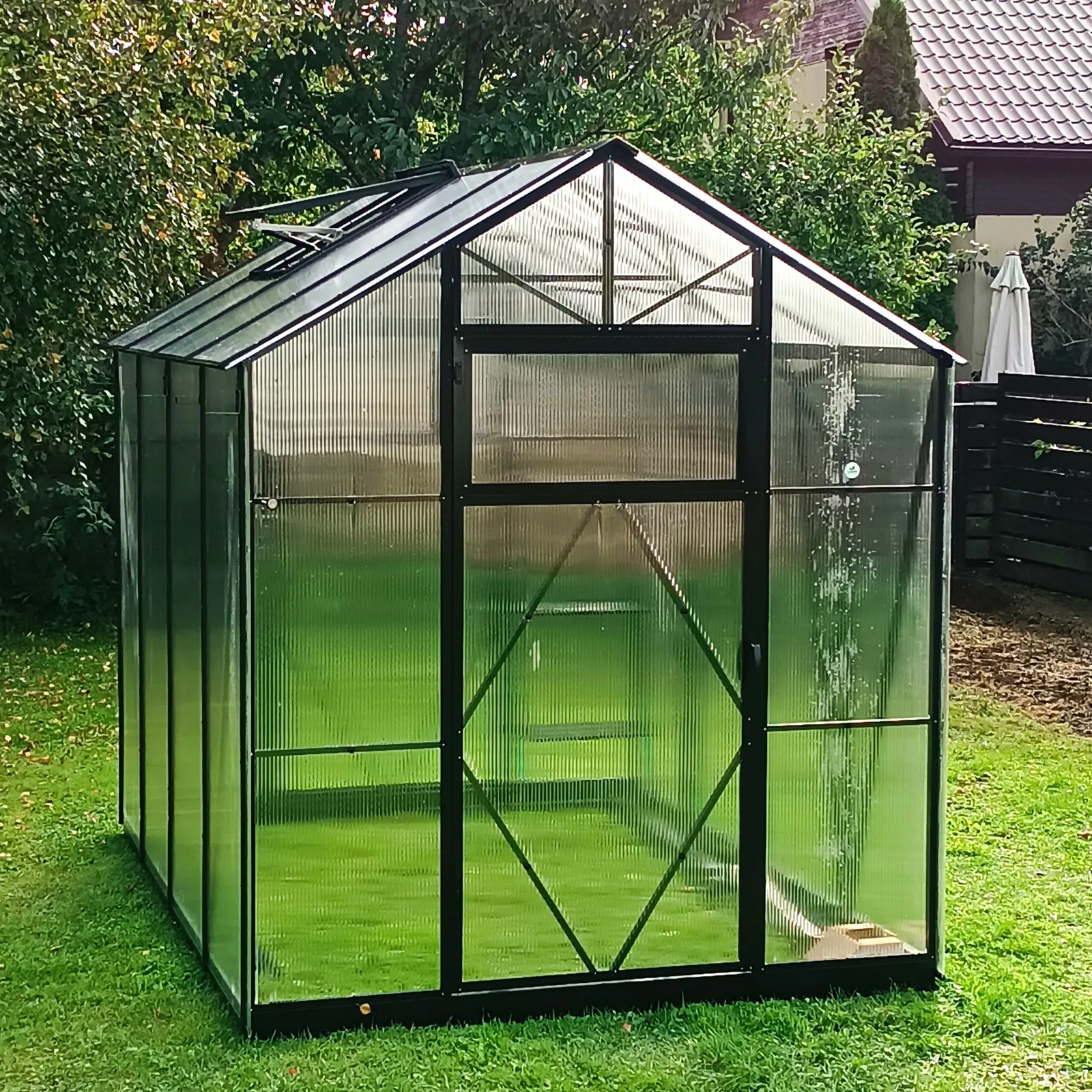 Växthus EcoSlider Lux 2,0 - 5,4 m² - svart stål - bild 6