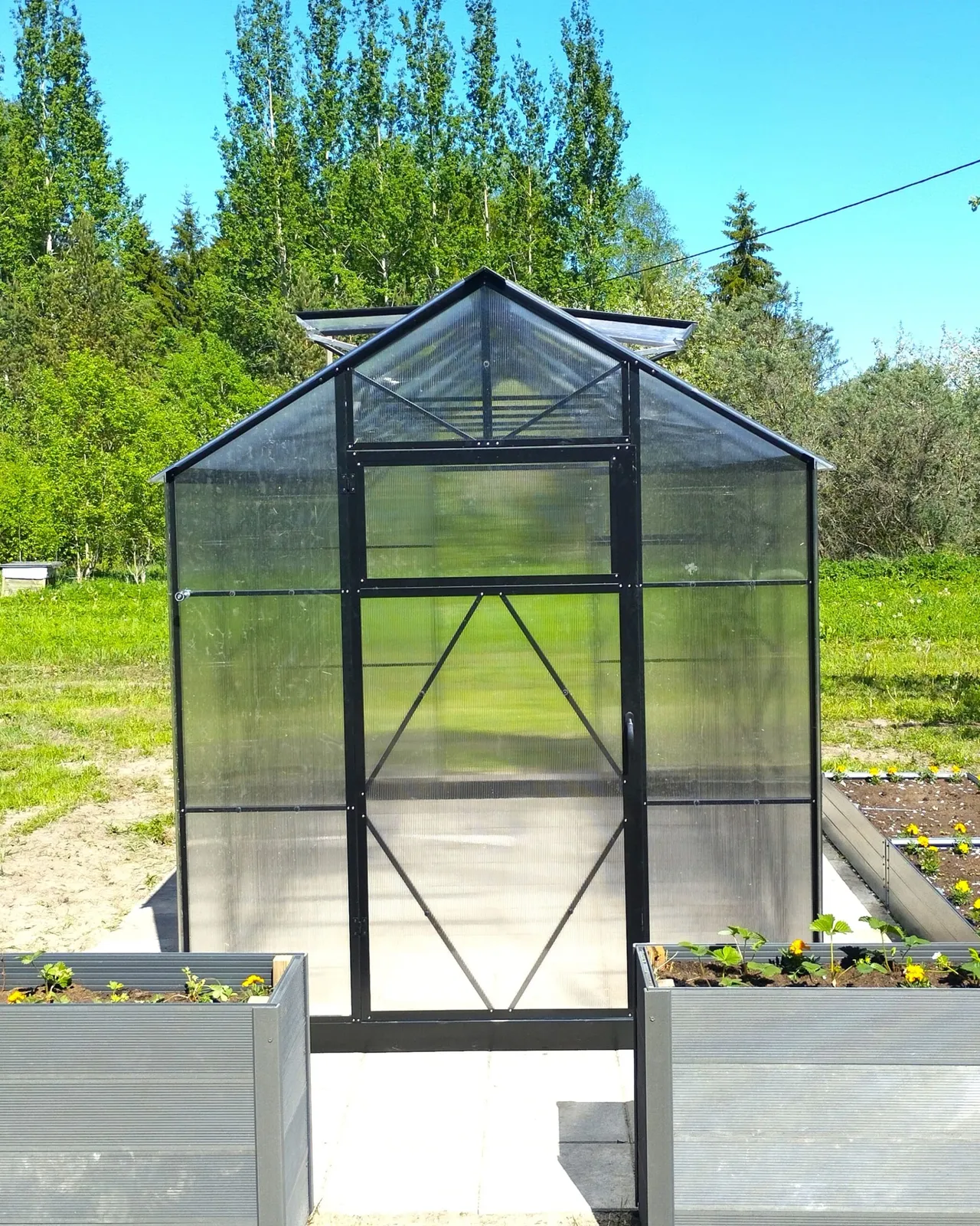 Växthus EcoSlider Lux 2,0 - 16,6 m² - svart stål - bild 6