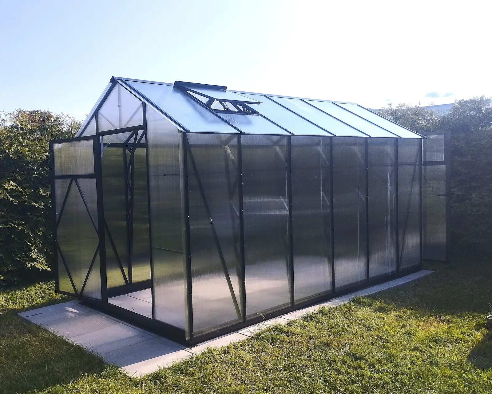 Växthus EcoSlider Lux 2,0 - 8,2 m² - svart stål - bild 8