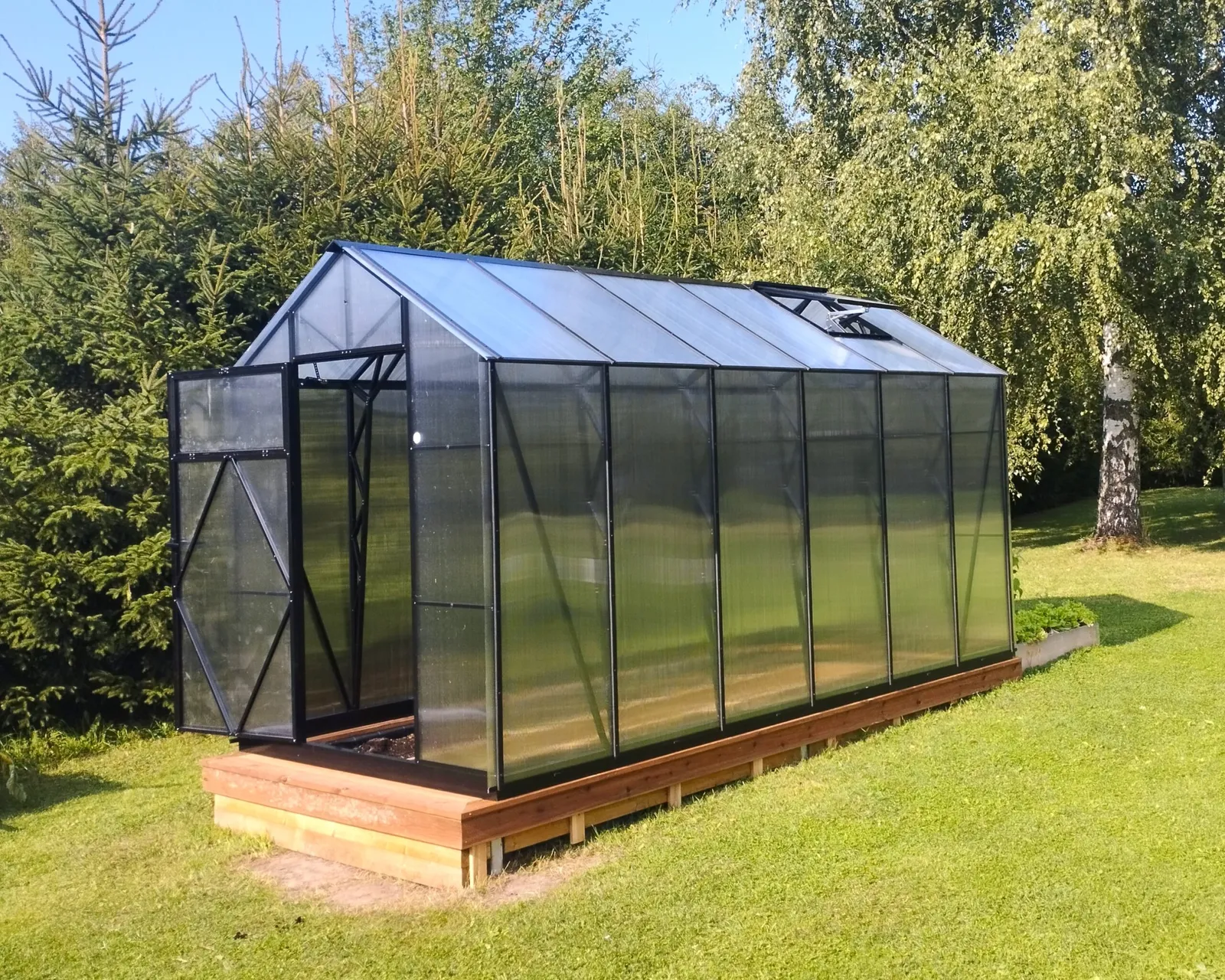 Växthus EcoSlider Lux 2,0 - 8,2 m² - svart stål - bild 6