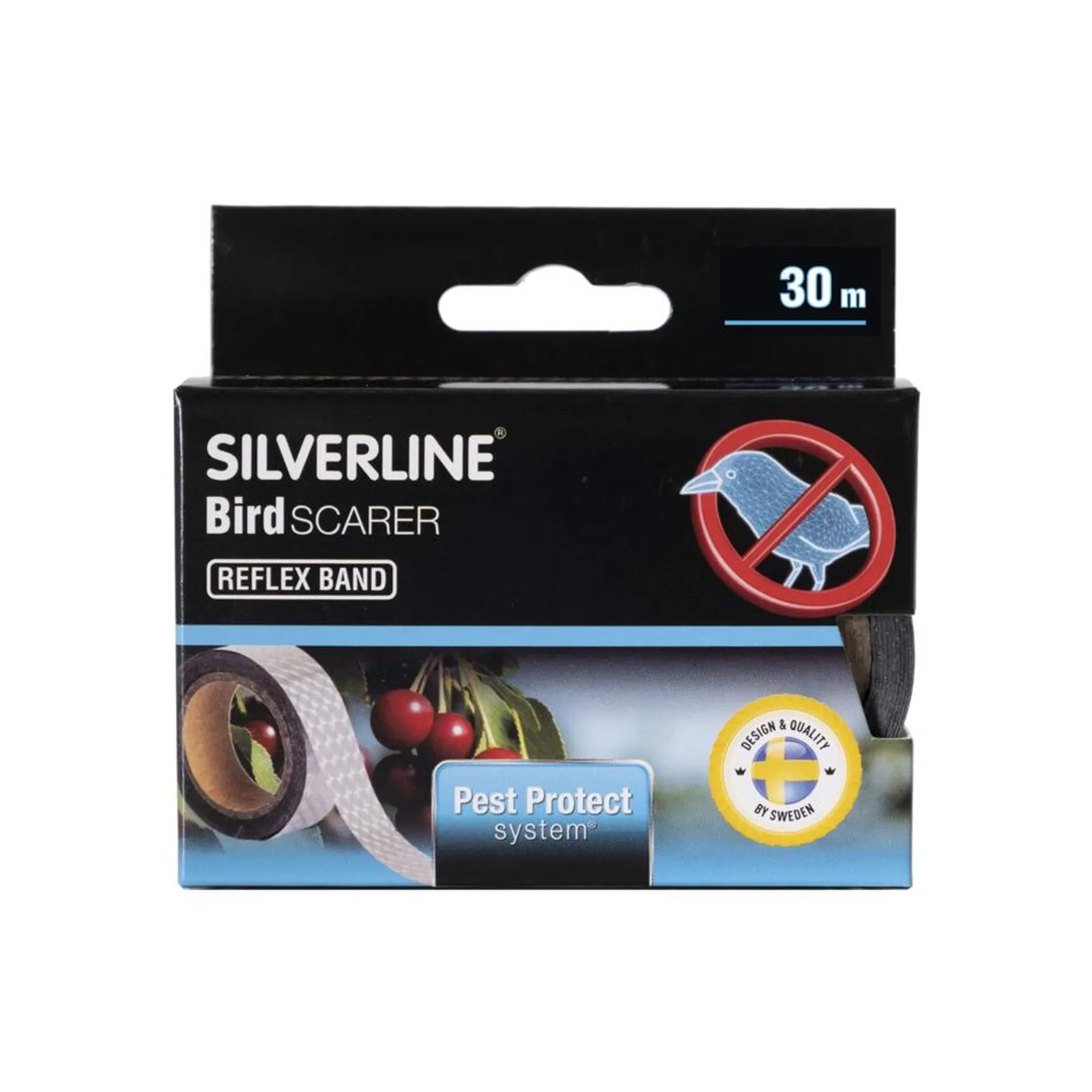 Fågelskrämma Silverline Reflexband 30 M — närbild