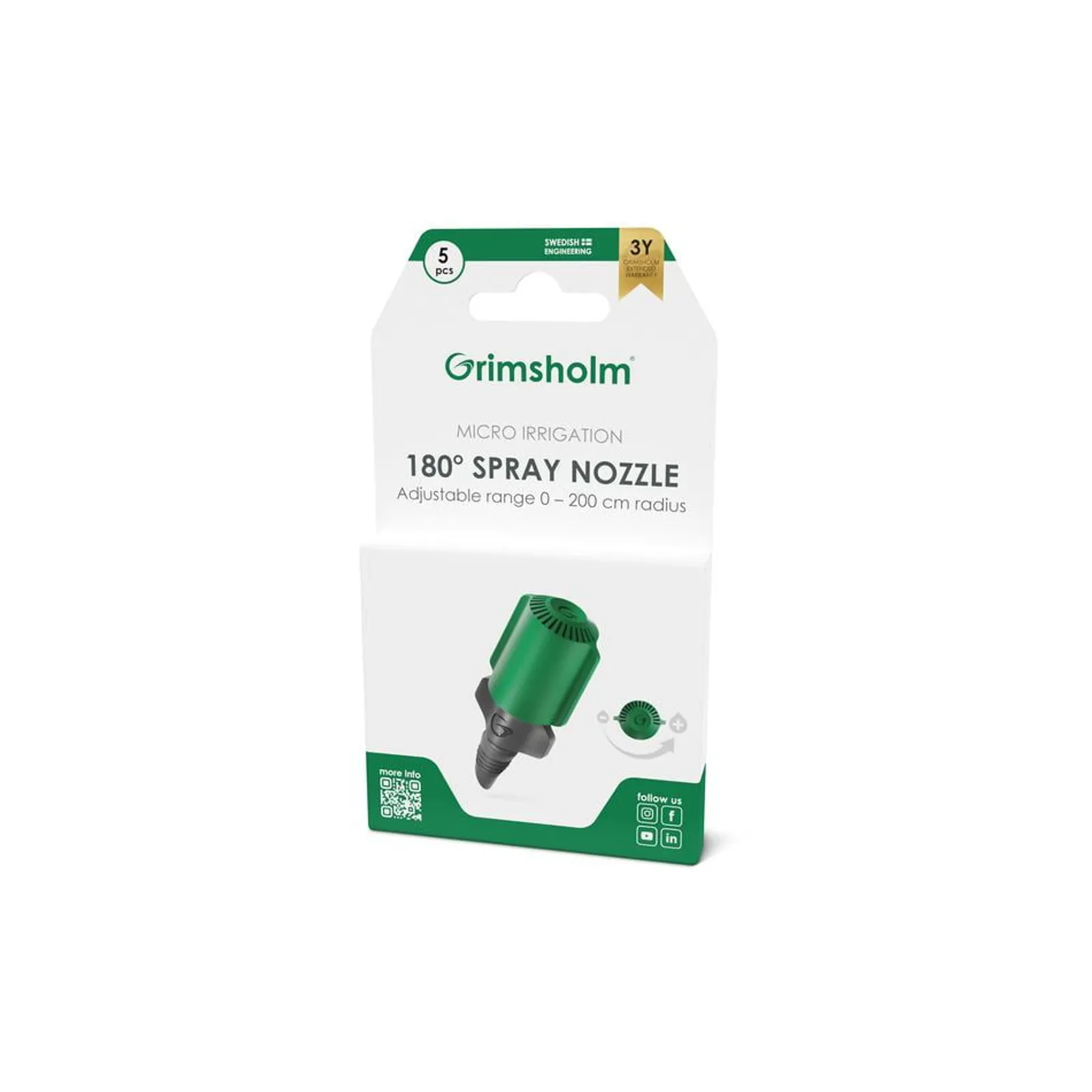 Spraymunstycke Grimsholm Reglerbart 13 mm 4,6 mm 5st — detalj