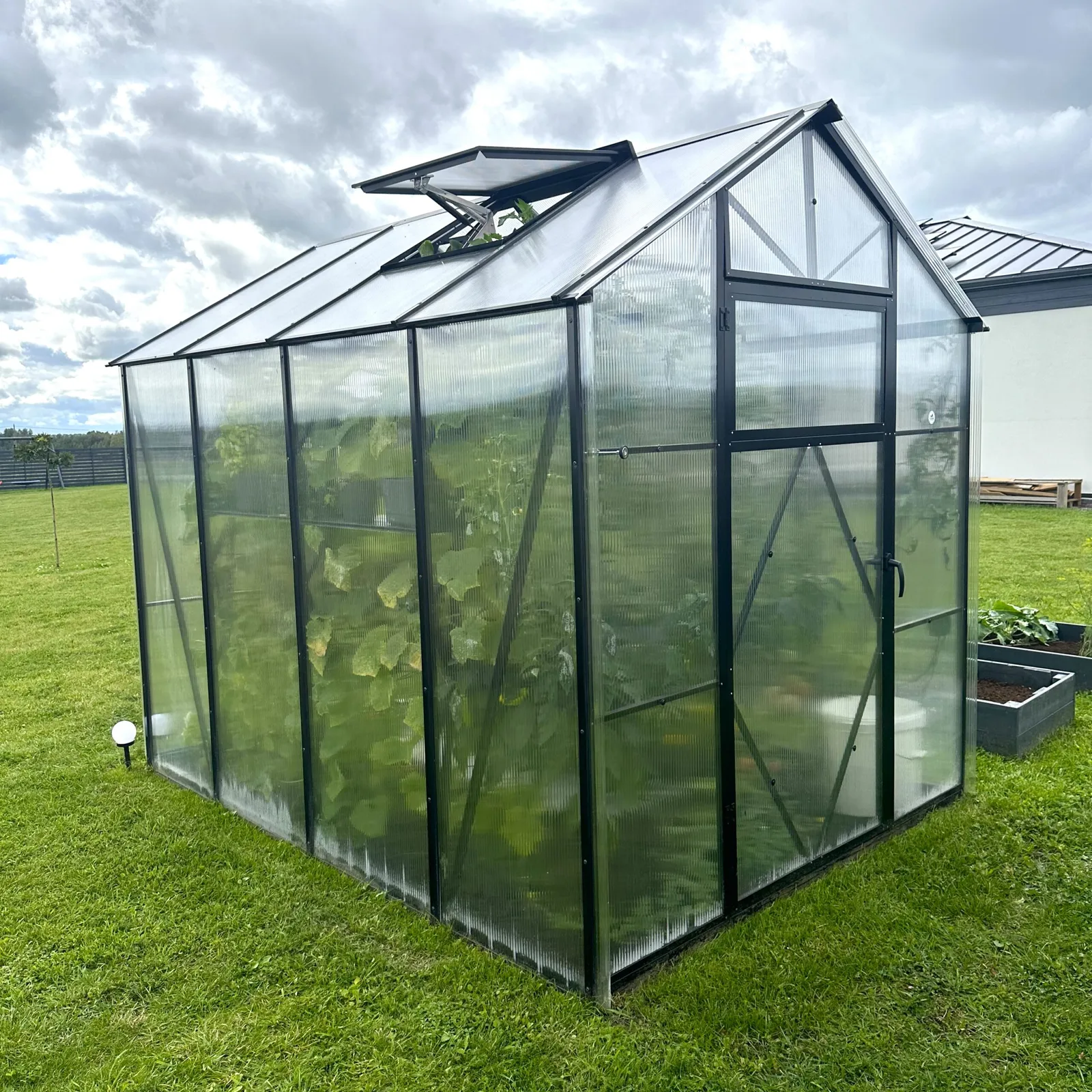 Växthus EcoSlider Lux 2,0 - 5,4 m² - svart stål - bild 5