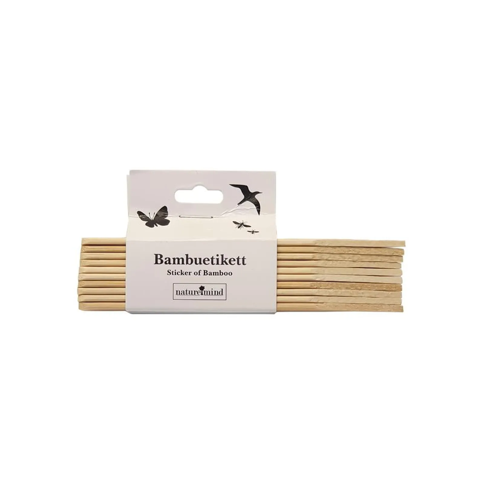 Bambuetikett Naturemind Rak 10st 12 cm — närbild