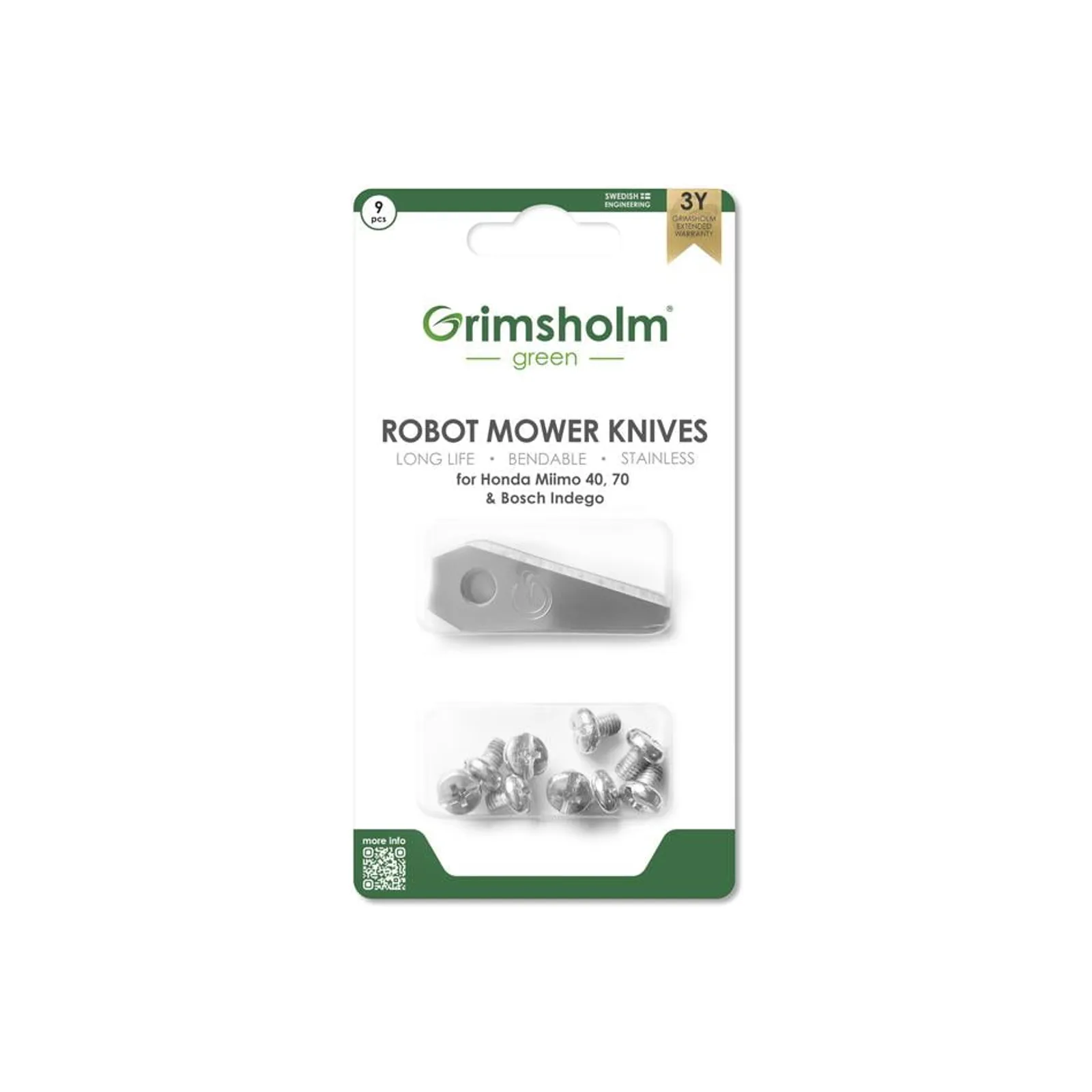 Knivar till Bosch Indego, 9-pack — detalj