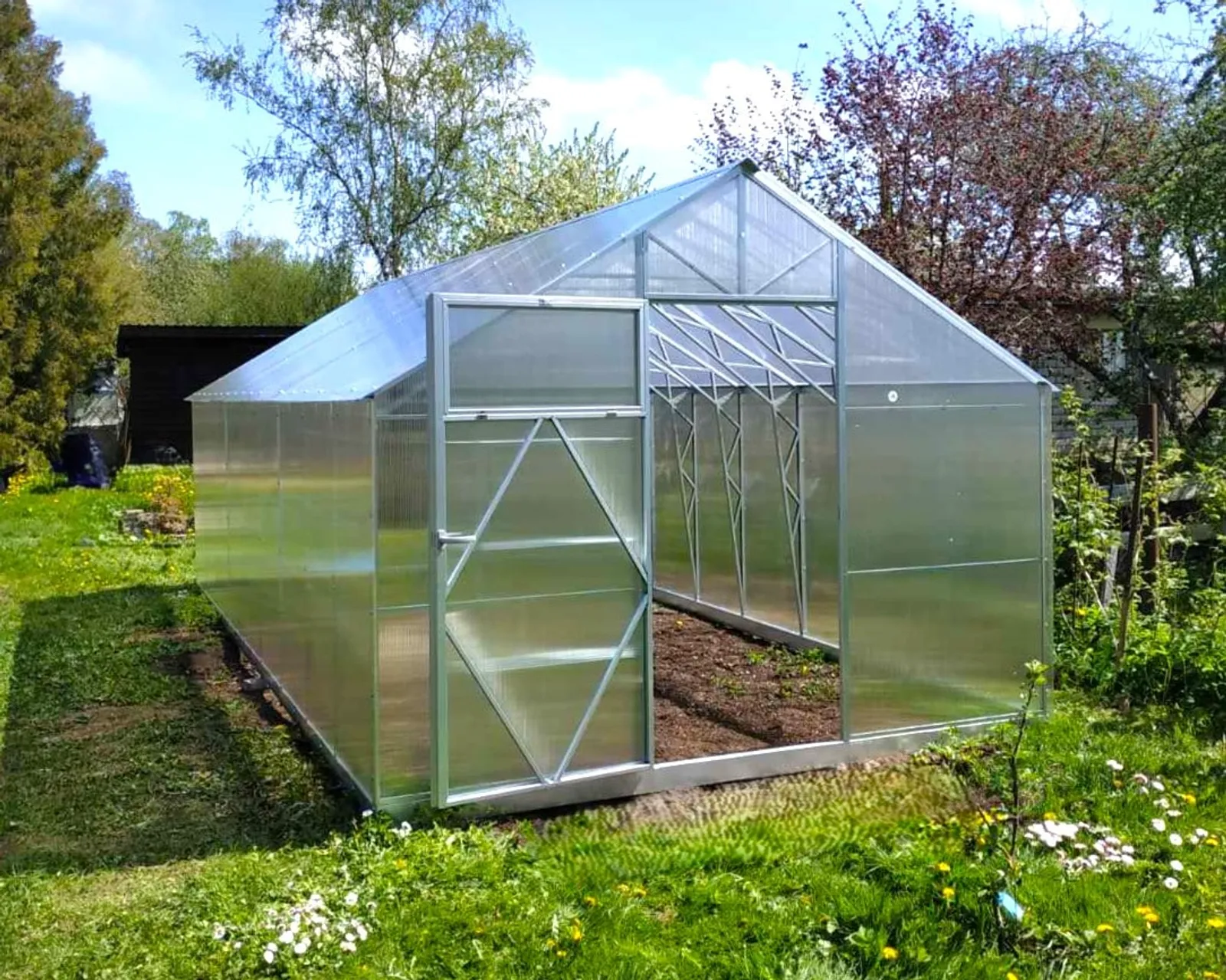 Växthus EcoSlider House 3,0 - 18,72 m² - galvaniserat stål - bild 5