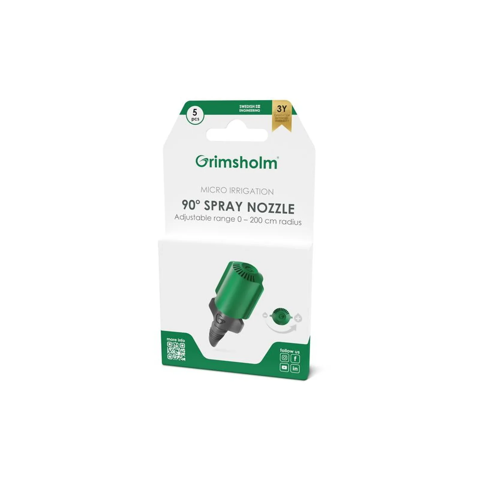 Spraymunstycke Grimsholm Reglerbart 13 mm 4,6 mm 5st — detalj