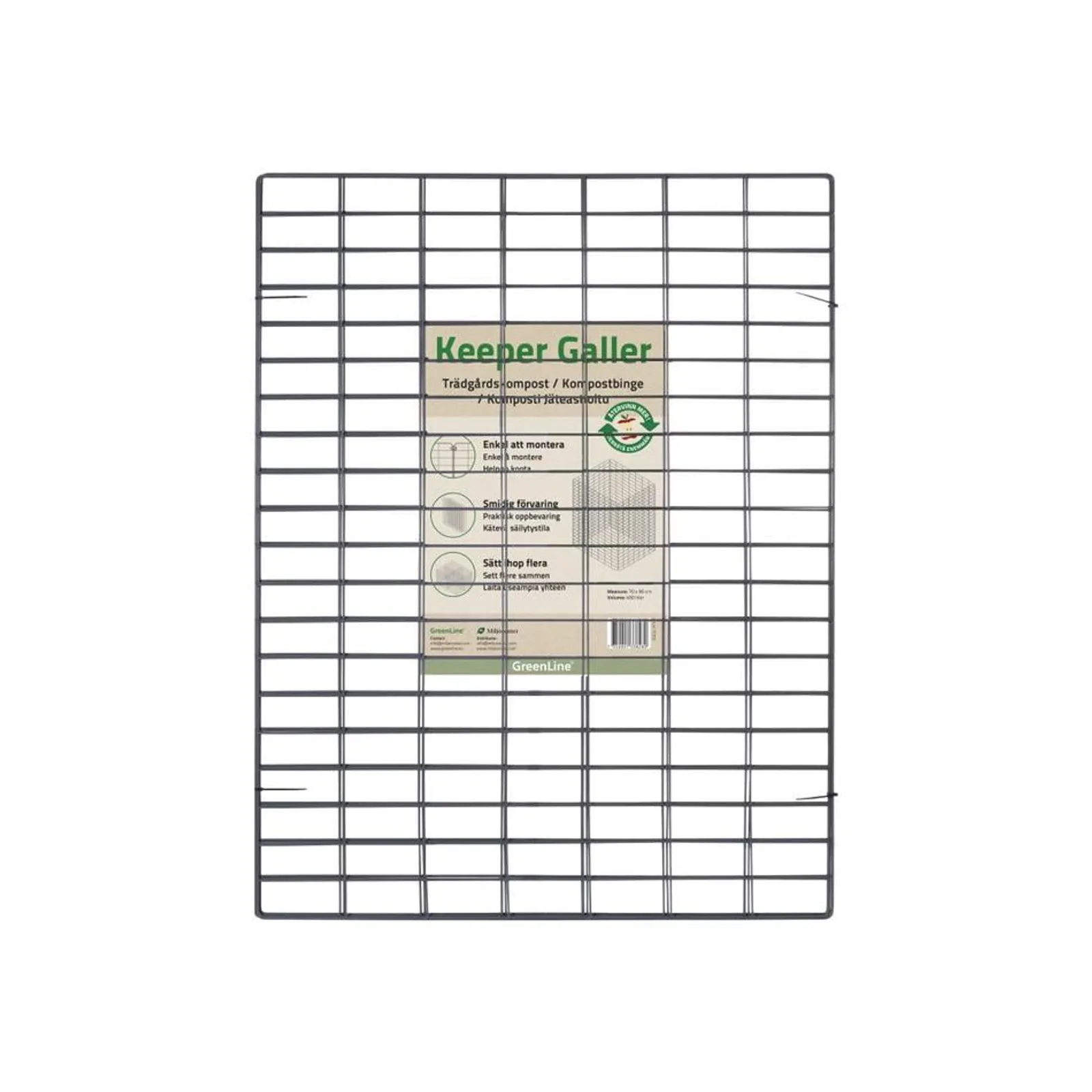 Trädgårdskompost Keeper galler 4-Sidor, 70X70X90 Cm Antracit 10P
