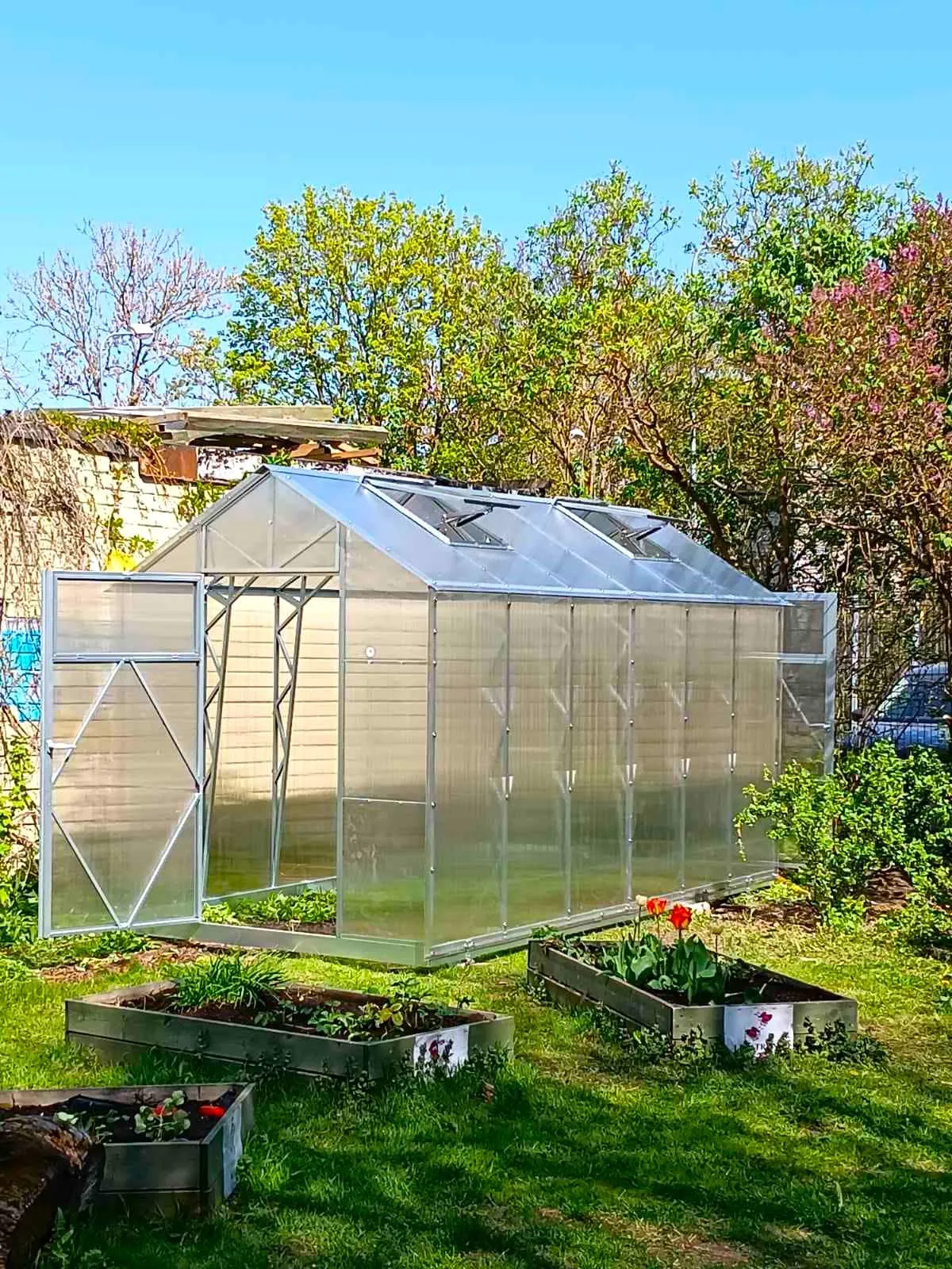 Växthus EcoSlider House 2,0 - 8,26 m² - galvaniserat stål - bild 3