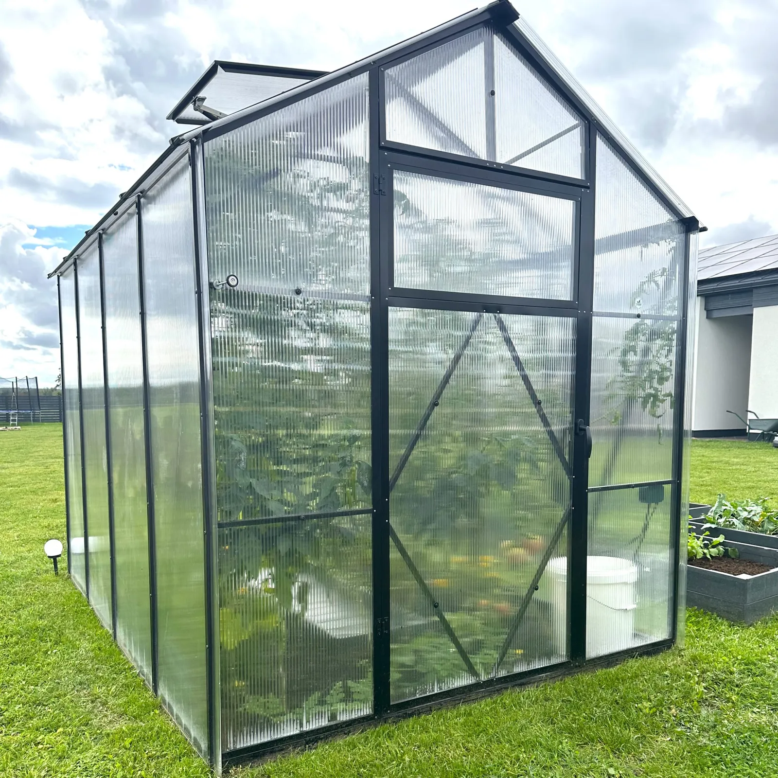 Växthus EcoSlider Lux 2,0 - 5,4 m² - svart stål - bild 4