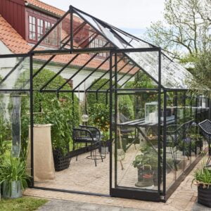 Växthus Halls Qube+ 816 Svart 13 Härdat Glas