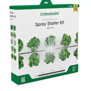 Grimsholm droppbevattning startkit spray för 60 m² – mikrobevattningskit med slang, munstycken och tryckregulator