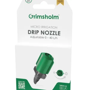 Grimsholm justerbart droppmunstycke för mikrobevattning – 10-pack, flöde 0–40 L/h