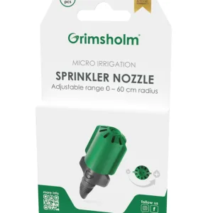 Grimsholm justerbart sprinklermunstycke 360° för mikrobevattning – 10-pack, 10 strålar