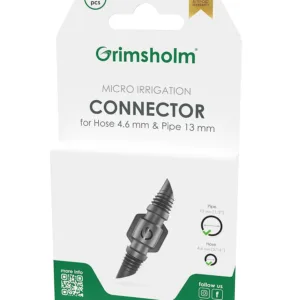 Grimsholm skarvkoppling 4,6 mm (3/16") för mikrobevattningsslang – 10-pack