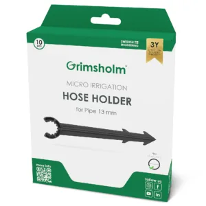 Grimsholm slanghållare 13 mm (1/2") för mikrobevattningsrör – 10-pack
