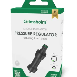 Grimsholm tryckregulator 1,5 bar för mikrobevattning – med integrerat rostfritt filter